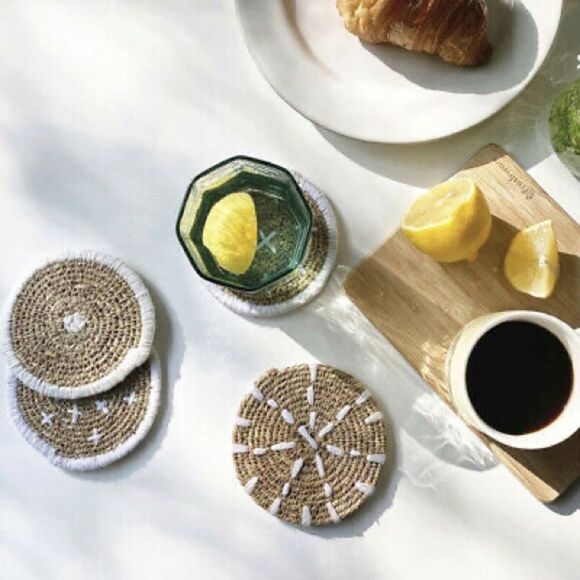 ✨HP✨Bloomingville Round Hand-Embroidered Seagrass✨ - Picture 7 of 13